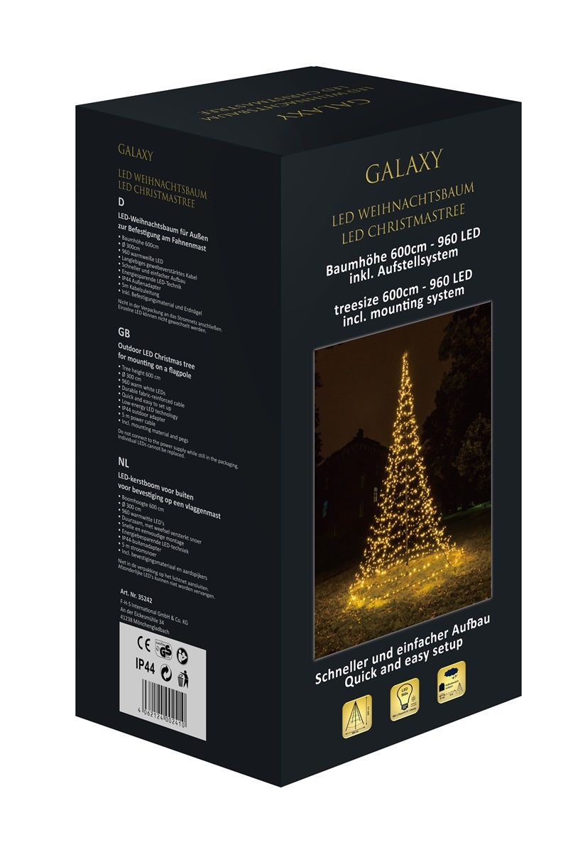Vlaggenmast LED kerstboom 6 meter
