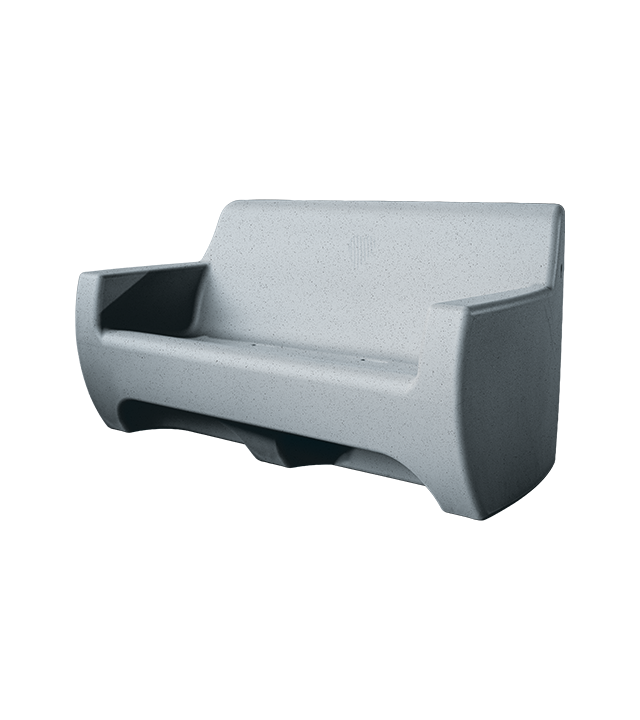 Regenbank lichtgrijs graniet 500 liter (regenton)