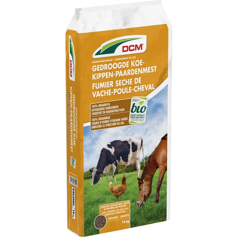 DCM Gedroogde Koe-Kippen-Paardenmest 10 kg