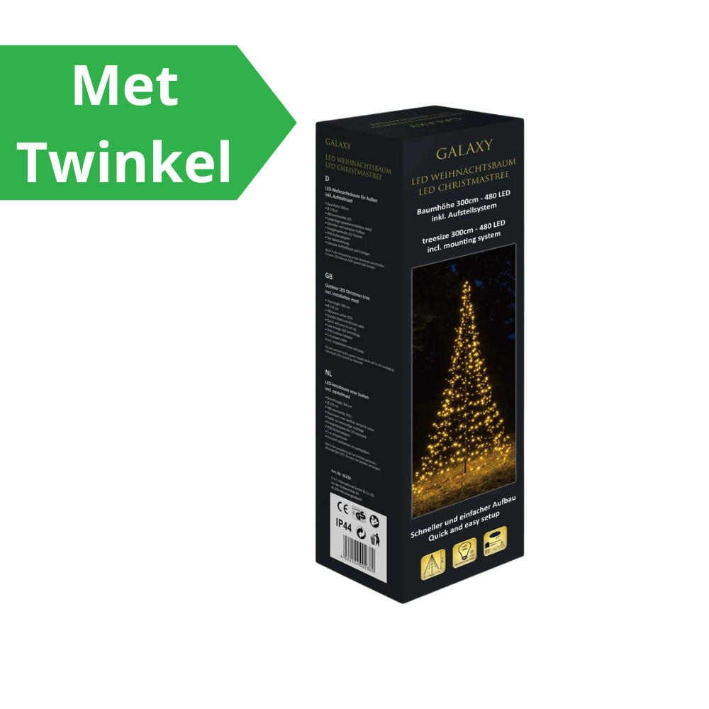 LED Twinkel kerstboom voor buitengebruik (3mtr)