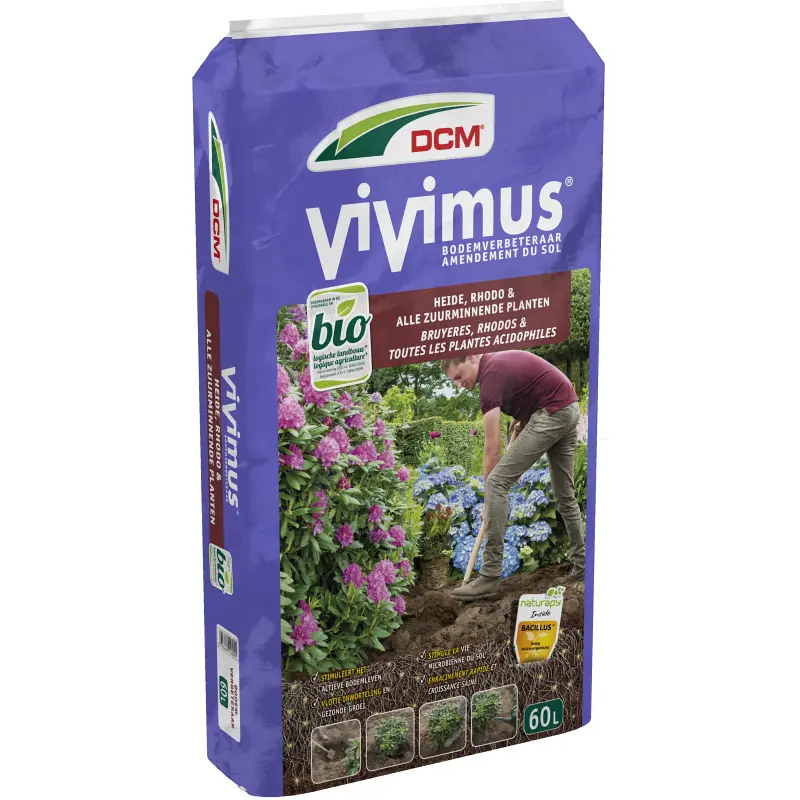 DCM Vivimus® Heide, Rhodo & alle Zuurminnende Planten 60 L | Bodemverbeteraar