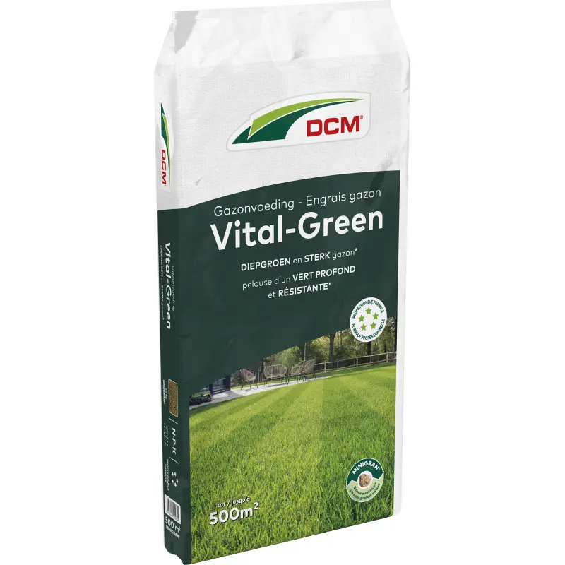 DCM Gazonvoeding Vital-Green (20 kg) + GRATIS DCM-emmer