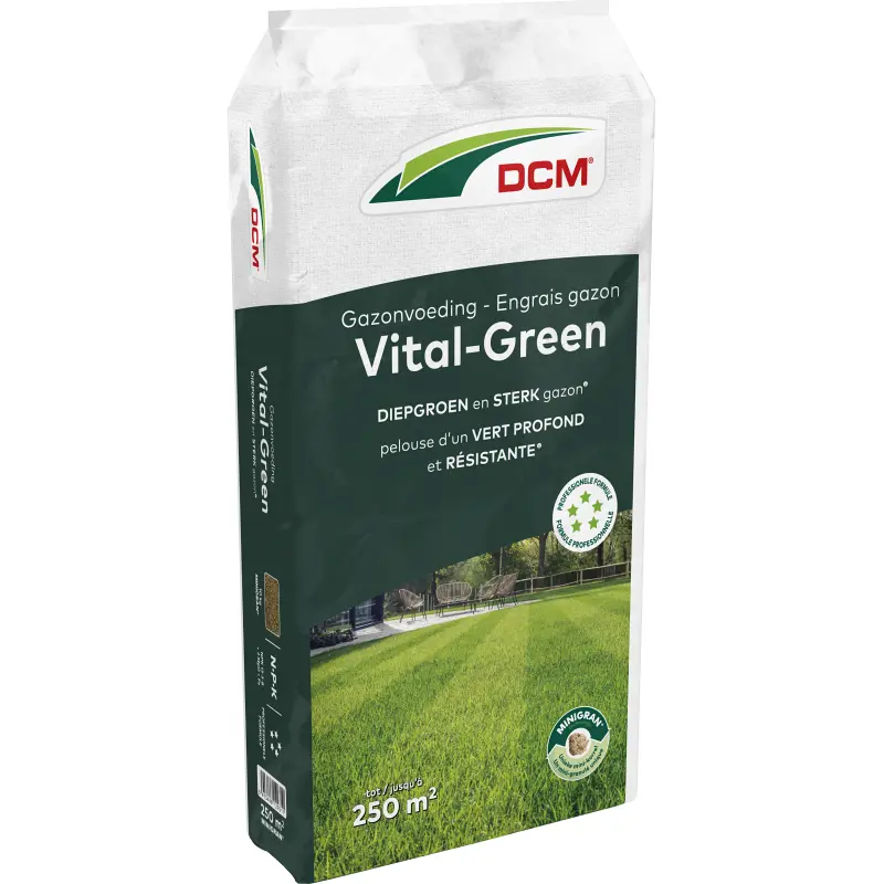 DCM Gazonvoeding Vital-Green (10 kg) + GRATIS DCM-emmer