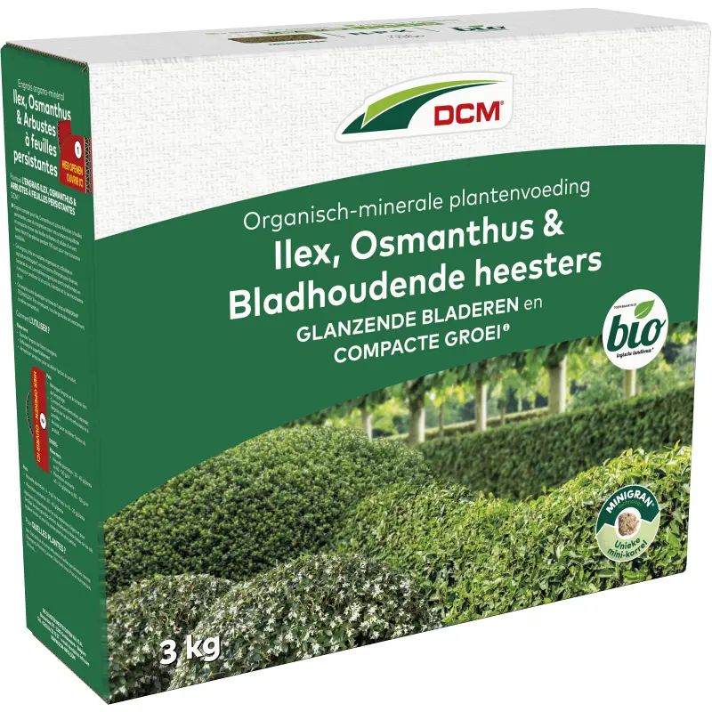 DCM Plantenvoeding Ilex, Osmanthus & Bladhoudende Heesters 3 kg
